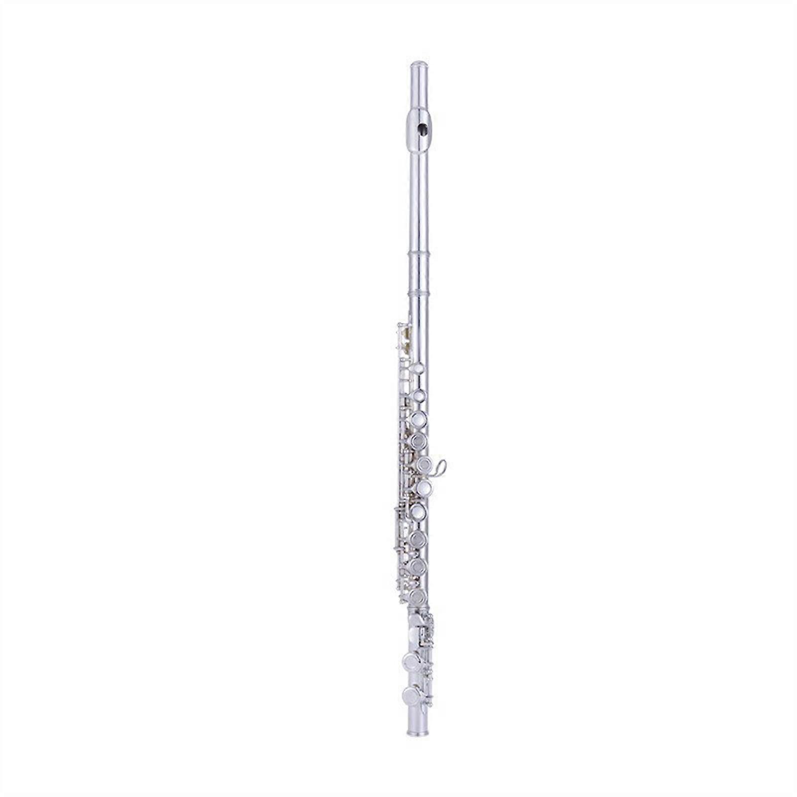 Open Hole Silver Plated Flute 16 Keys E Key Split C Key White Copper for Concert Performance