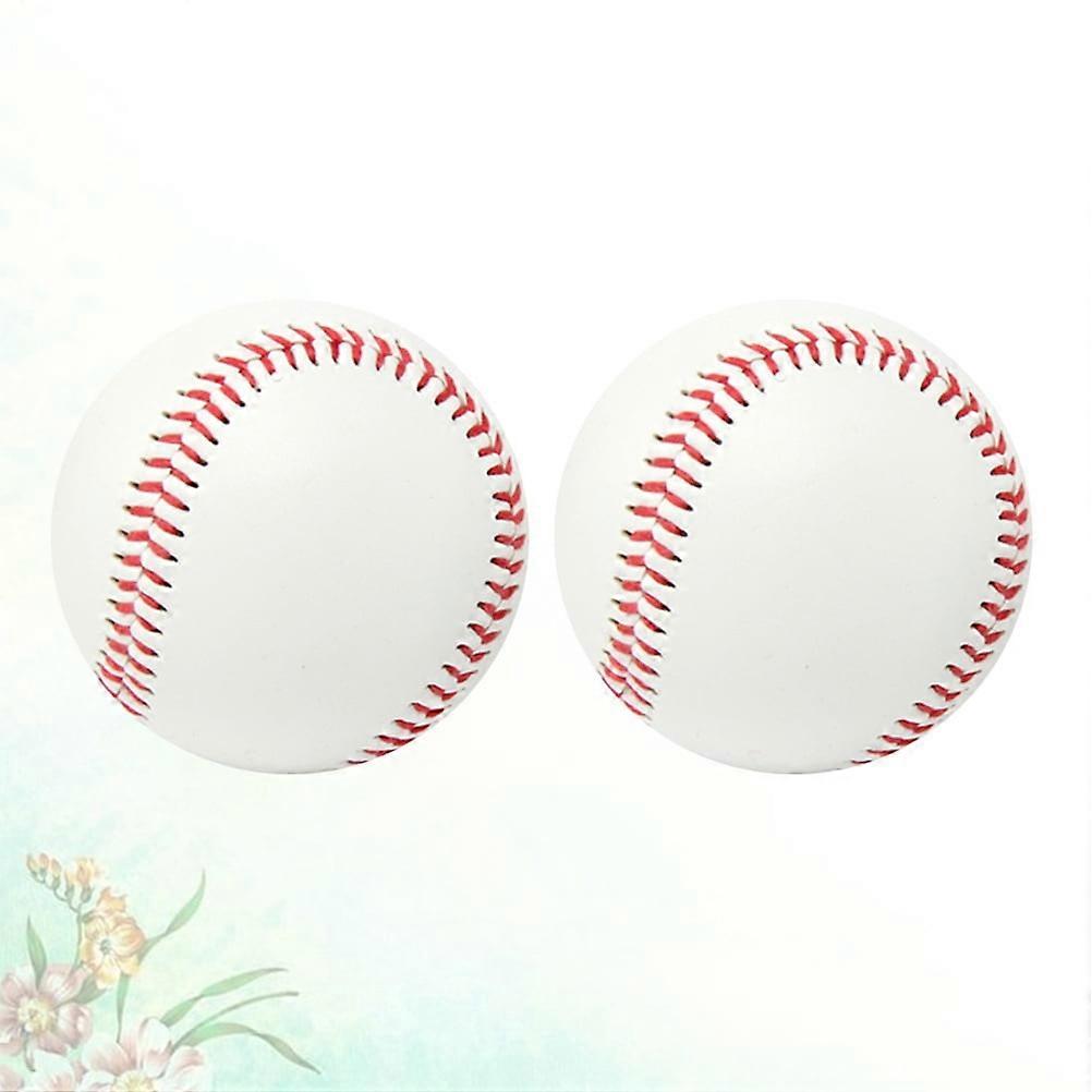 2Pcs Practice Baseball White Durable Ball for Sport Training