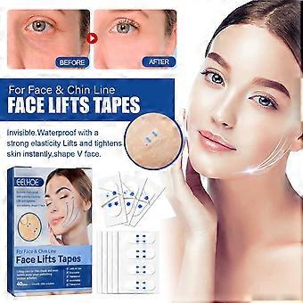 Cinta para lifting facial, cinta invisible para lifting facial, 40 unidades de cinta para lifting facial, cinta de maquillaje invisible para lifting instantáneo.