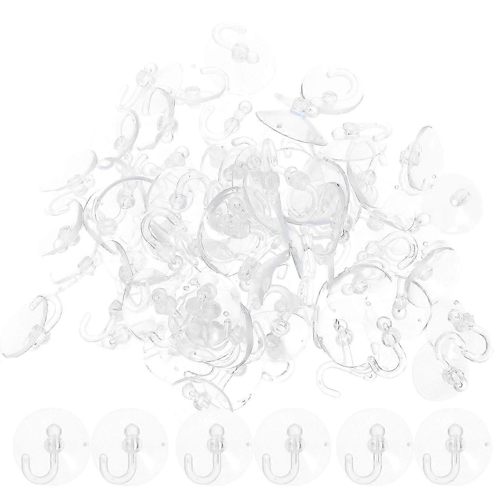 Suction Cup Hooks Multipurpose Hanging Hooks 100Pcs Transparent PVC