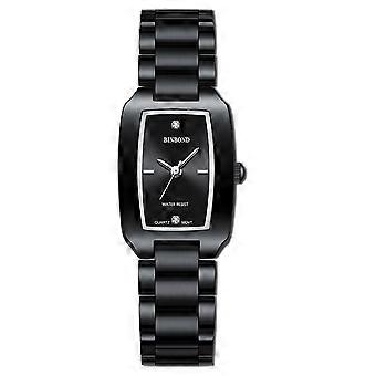 Square Temperament Metall-Quarzuhr, wasserdicht bis 30 m, Farbe: Schwarz