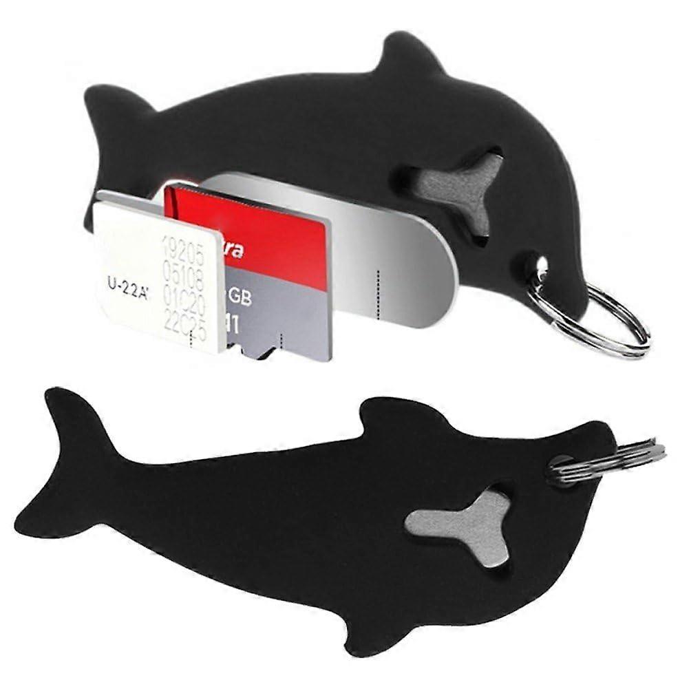 SIM Card Ejector Tool with Dolphin Shaped Silicone Keychain, 2 Pack