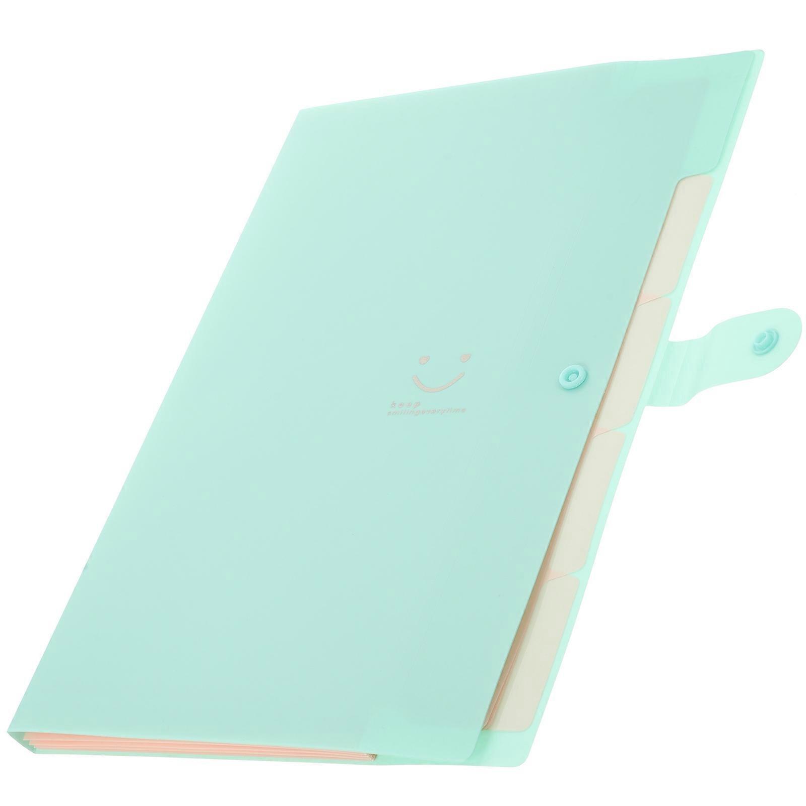 A4 Expanding File Folder for Storage Green Organizer 5Pcs Set