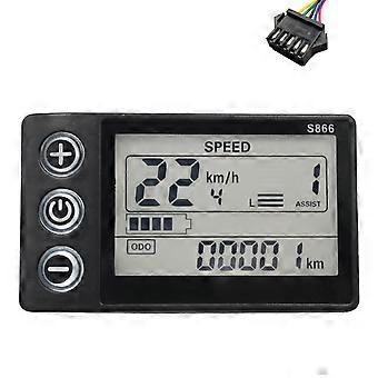 24V 36V 48V 60V S866 Painel de Painel Controlador Display LCD para E-Bike Elétrica Scoot