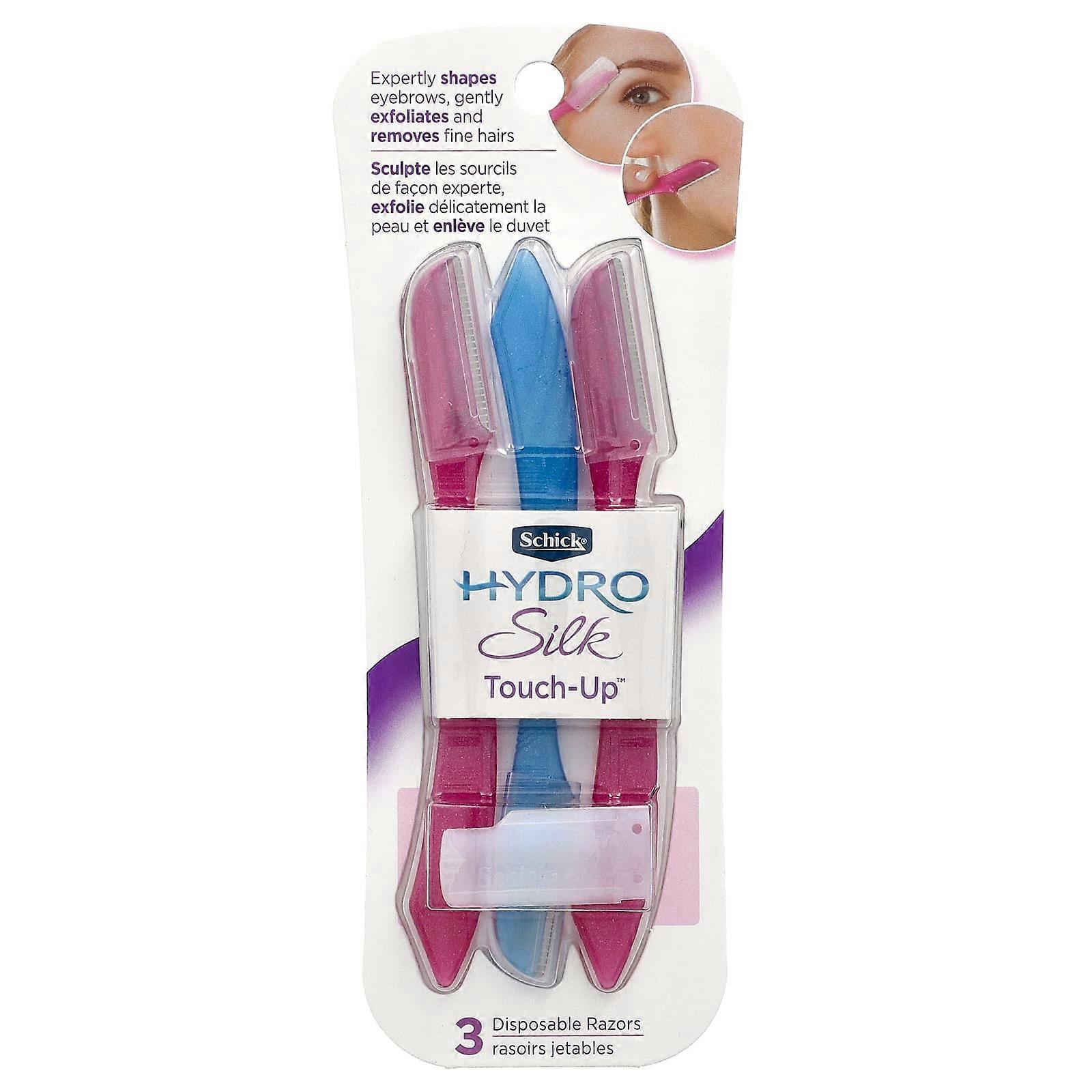 Schick, Hydro Silk Touch Up, Assorted Colors, 3 Disposable Razors