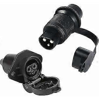 3 Pin Trailer Socket and Plug - 12V Electrical Connector compatible Trailers and Agricultural Machinery