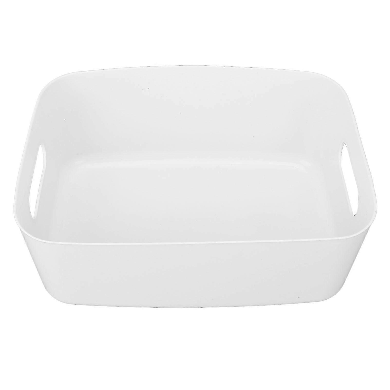 Storage Basket White Large Capacity Handle Design Durable PP Wide Application Plastic Storage Container