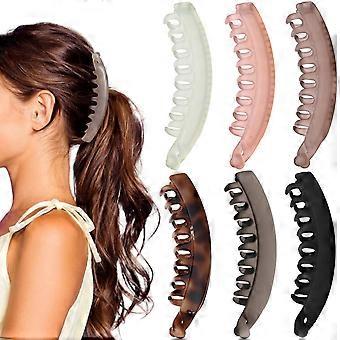 Conjunto de 6 Presilhas de Cabelo Banana de 12,7 cm (5 Polegadas) para Mulheres com Cabelos Finos, Delicados e Grossos, Presilhas de Cabelo com Garras de Banana Resistentes