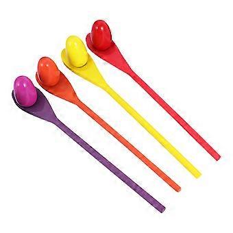 Egg Balance Game Wooden Balance Toy for Kids 4Set Spoon Race Game