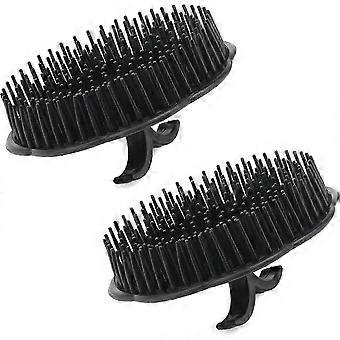 2 cepillos masajeadores para el cuero cabelludo y champú, cepillo masajeador para champú, peine floral para ducha, BlackEdition 0519