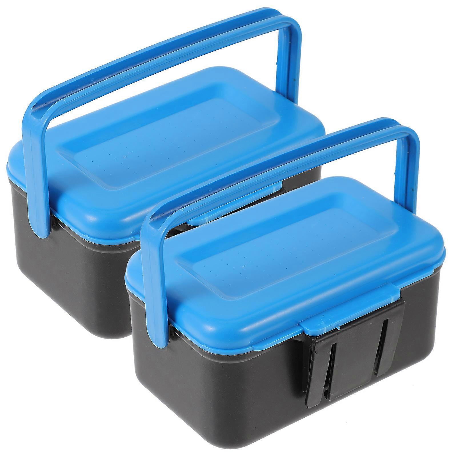 Fish Bait Box Multi-Function Lures Box with 2Pcs Portable Storage
