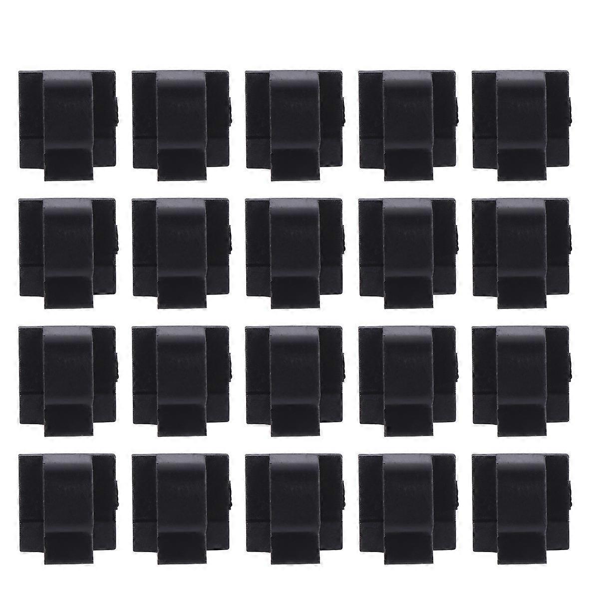 100pcs Self Adhesive Cable Clamp Plastic Rectangular Cable Clips Cable Tie Quick Bind Cable Wire Management Holder for Car DVR (Black)