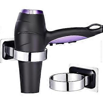 Supporto per asciugacapelli Montaggio a parete, Deposito autoadesivo per strumenti per capelli, Organizer per accessori per capelli da bagno, Supporto per asciugacapelli senza perforazione (nero)