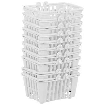 Miniature Storage Basket for Decoration 30Pcs White Plastic Toy