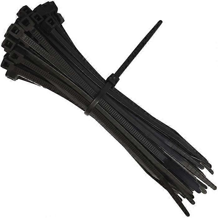 Fascette per cavi 150 mm x 2,5 mm, Fascette per cavi, Fascette per cavi in ​​nylon Rilsan, Fascette per cavi da 200 mm, Nere, Confezione da 100