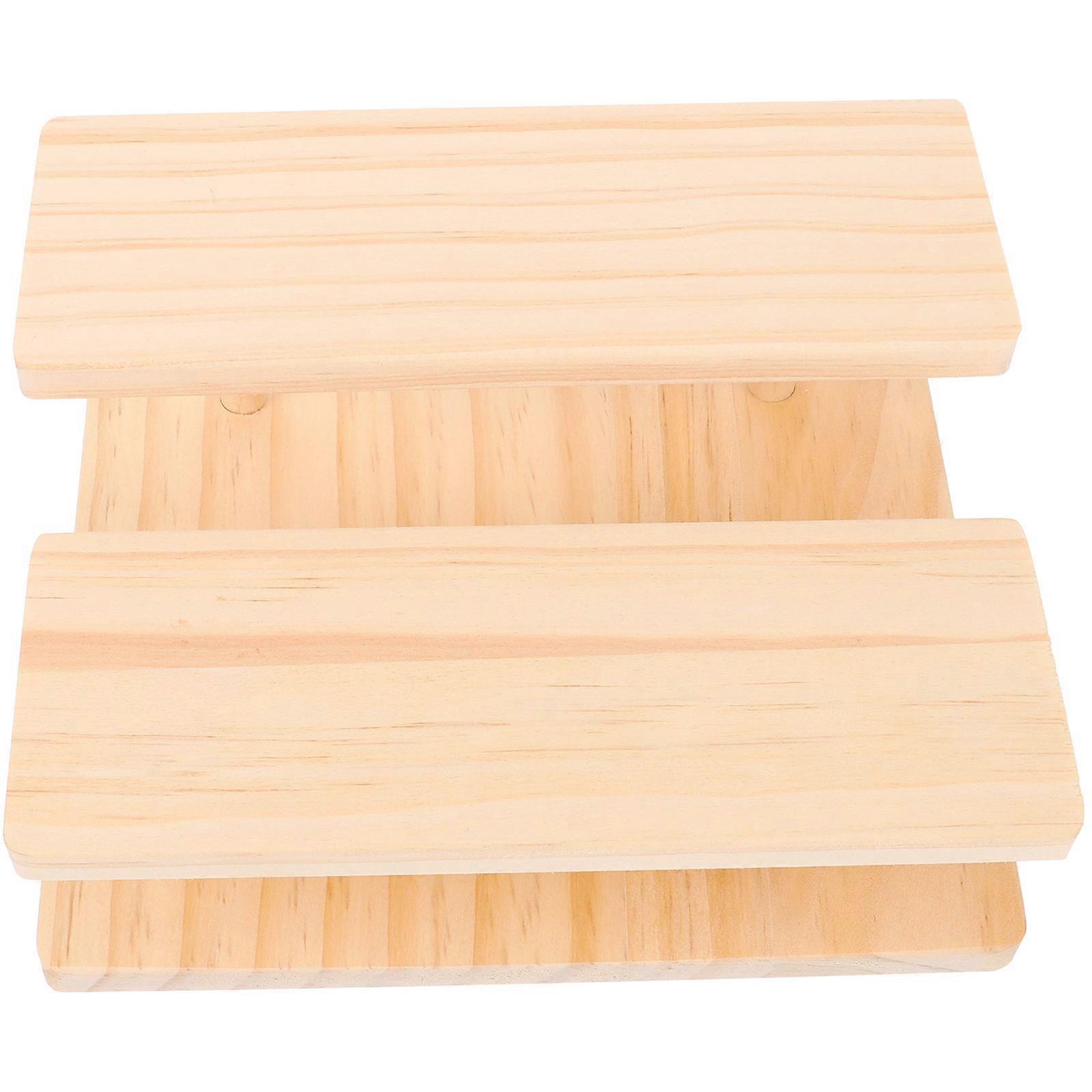 Wood Riser Display Stand for Storage Double-Layer Multi-Functional Sunglasses Display Rack