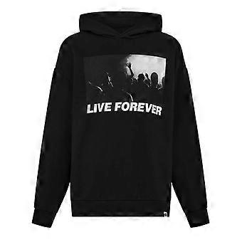 Pretty Green Mens Live Forever Drop Shoulder Hoodie