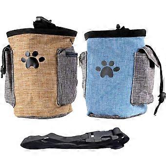 2PCS Waterproof Dog Pouch Portable Dog Treat Bag Dog Training Bag Detachable Belt for Indoor and Outdoor Use