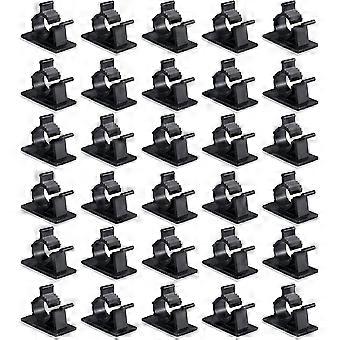30 Pcs Black Clips Self Adhesive Backed Nylon Wire Adjustable Cable Clips Adhésif Cable Management Drop Wire Holder