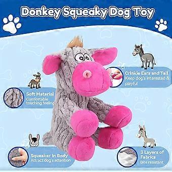 Noisy Donkey Dog Toy with Squeaker, Soft Plush Interactive Squeaky Toy for Small to Medium Breeds