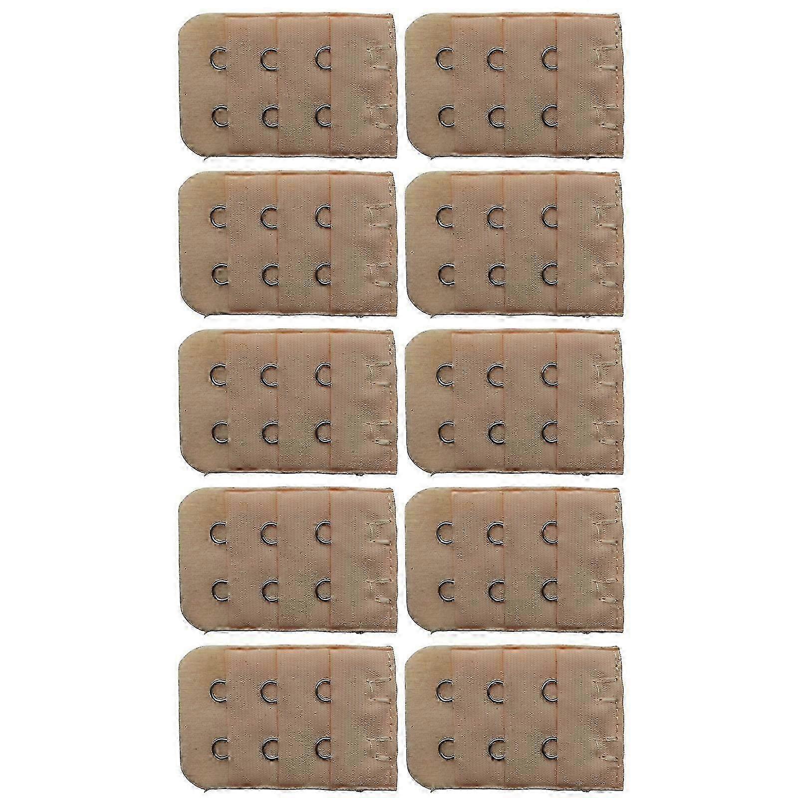 10Pcs Adjustable Bra Extender Clips | Soft Polyester | 3 Rows 2 Hooks for Support & Comfort