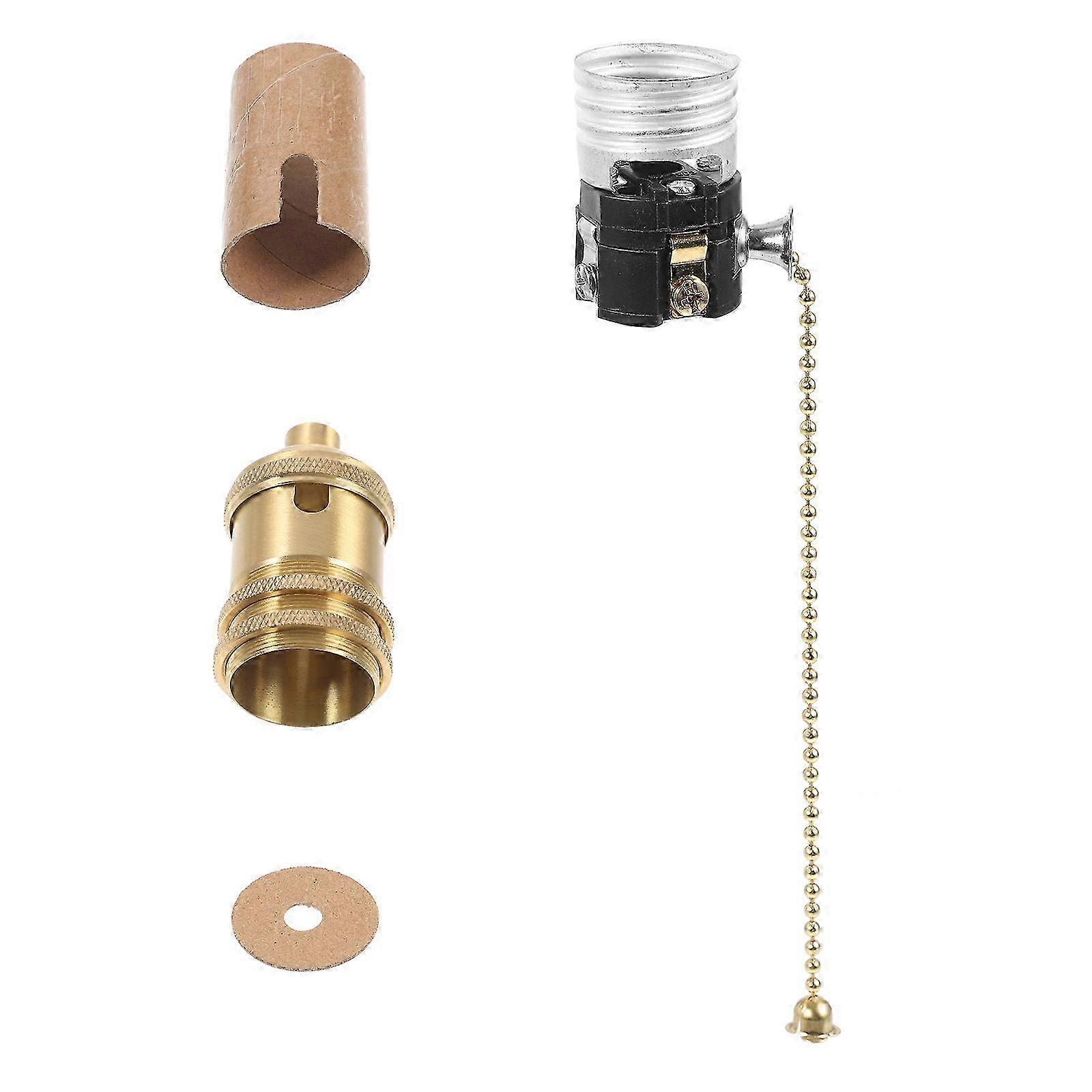 1 Set Pull Chain Light Fixture E27 Pullswitch Lamp Holder Ceiling Light Socket Accessory