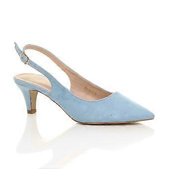 Pumps mit mittelhohem Absatz, Slingback-Riemen und spitzer Zehenpartie