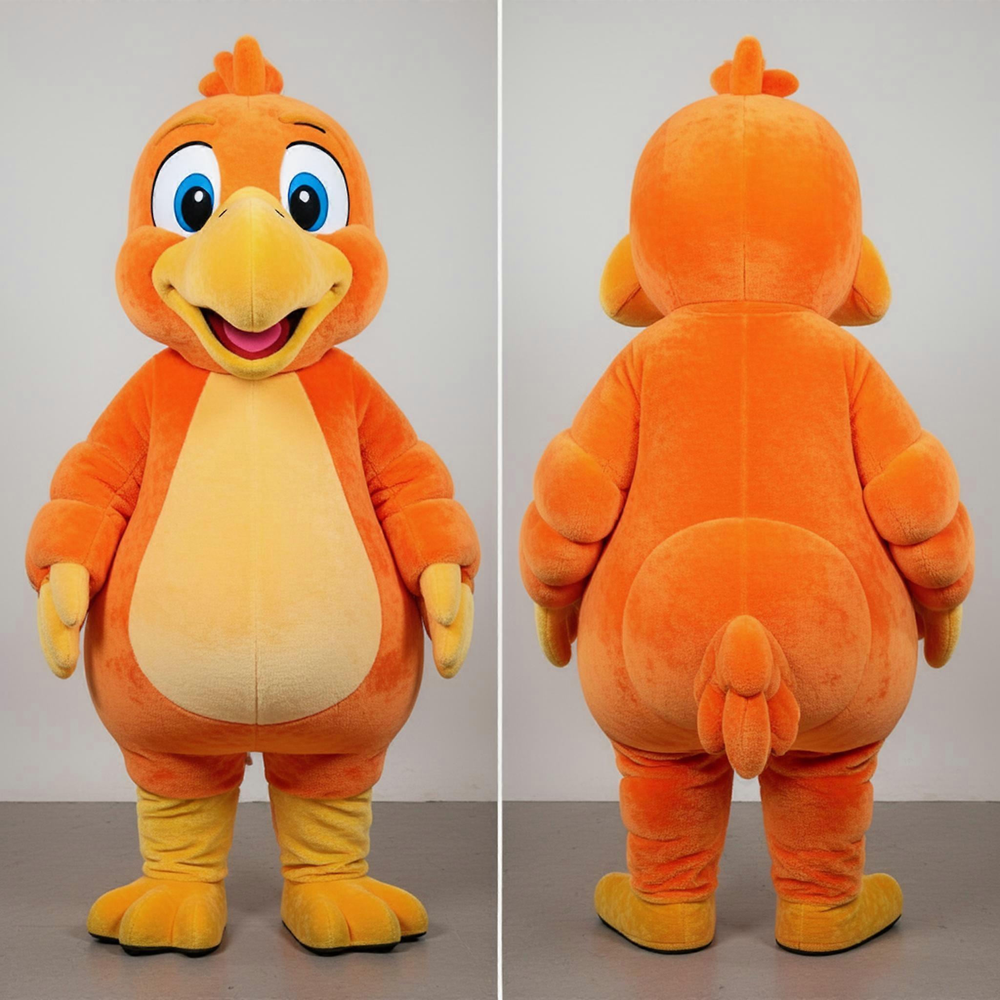 MASTICOT Orange Plump Dodo Bird Mascot