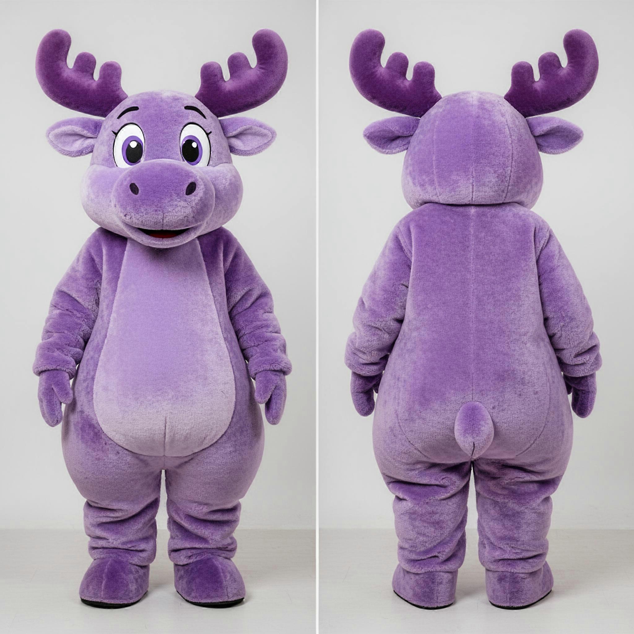 MASTICOT Lavender Plush Cartoon Elk Mascot