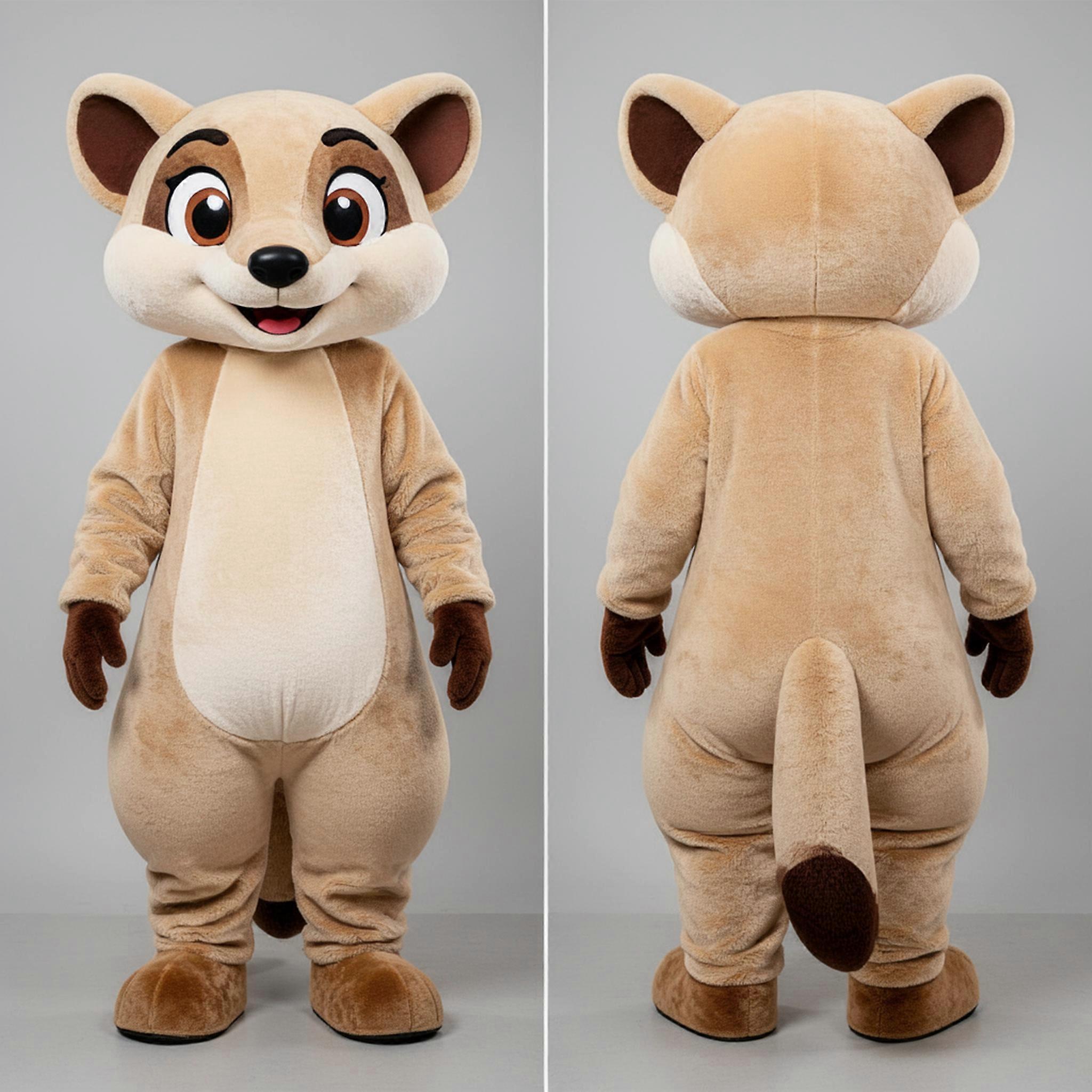 MASTICOT Beige Velvety Mongoose Mascot