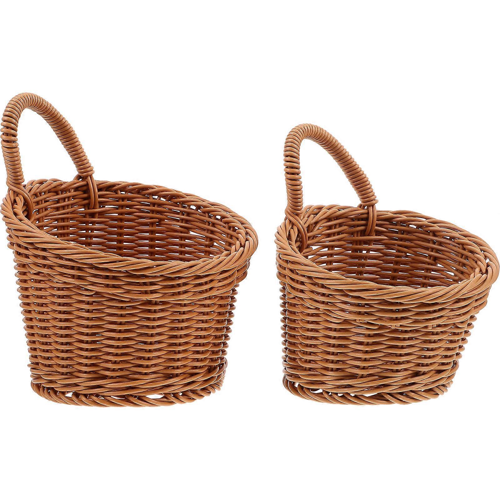 Plastic Wall Hanging Basket for Storage Use with Handles 2Pcs