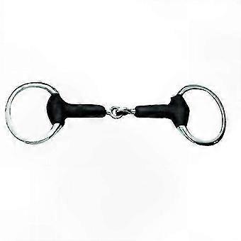 Flexible Rubber Eggbutt Snaffle Bit with Jointed Design for Comfort and Control