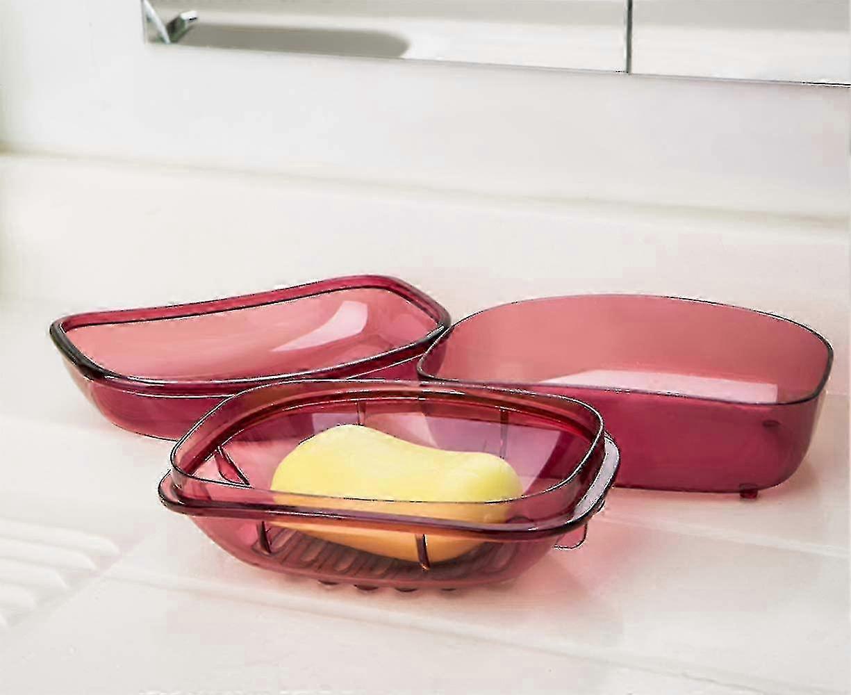 2 Pack Clear Plastic Soap Box For Home Kitchen Large Size Style 2