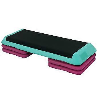 Stepper board, aerobic fitness, home trainer, stepper, height adjustable 10cm 15cm 20cm, PVC PP, black, green, purple, 110x40x20cm for effective train