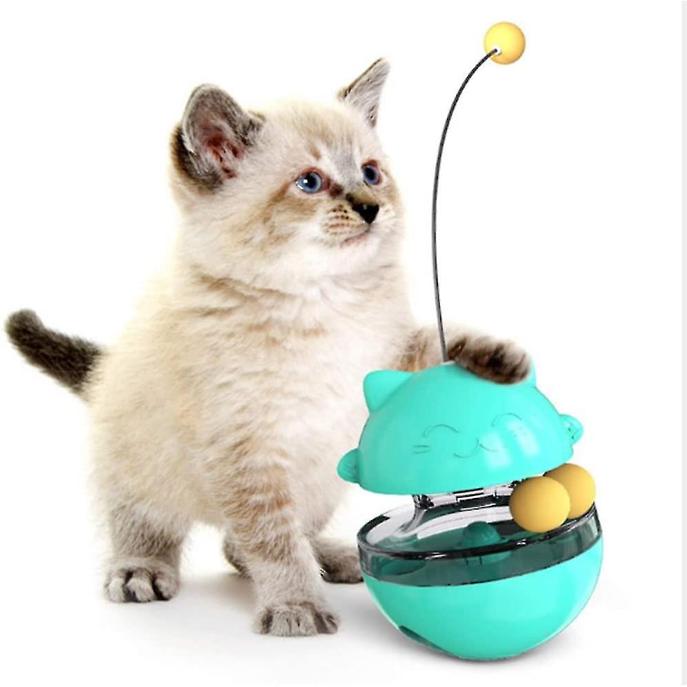 Cat Tumbler Feeder Dual Trackball Missing Ball Toy Pet Relief Interactive Training Educational Chew