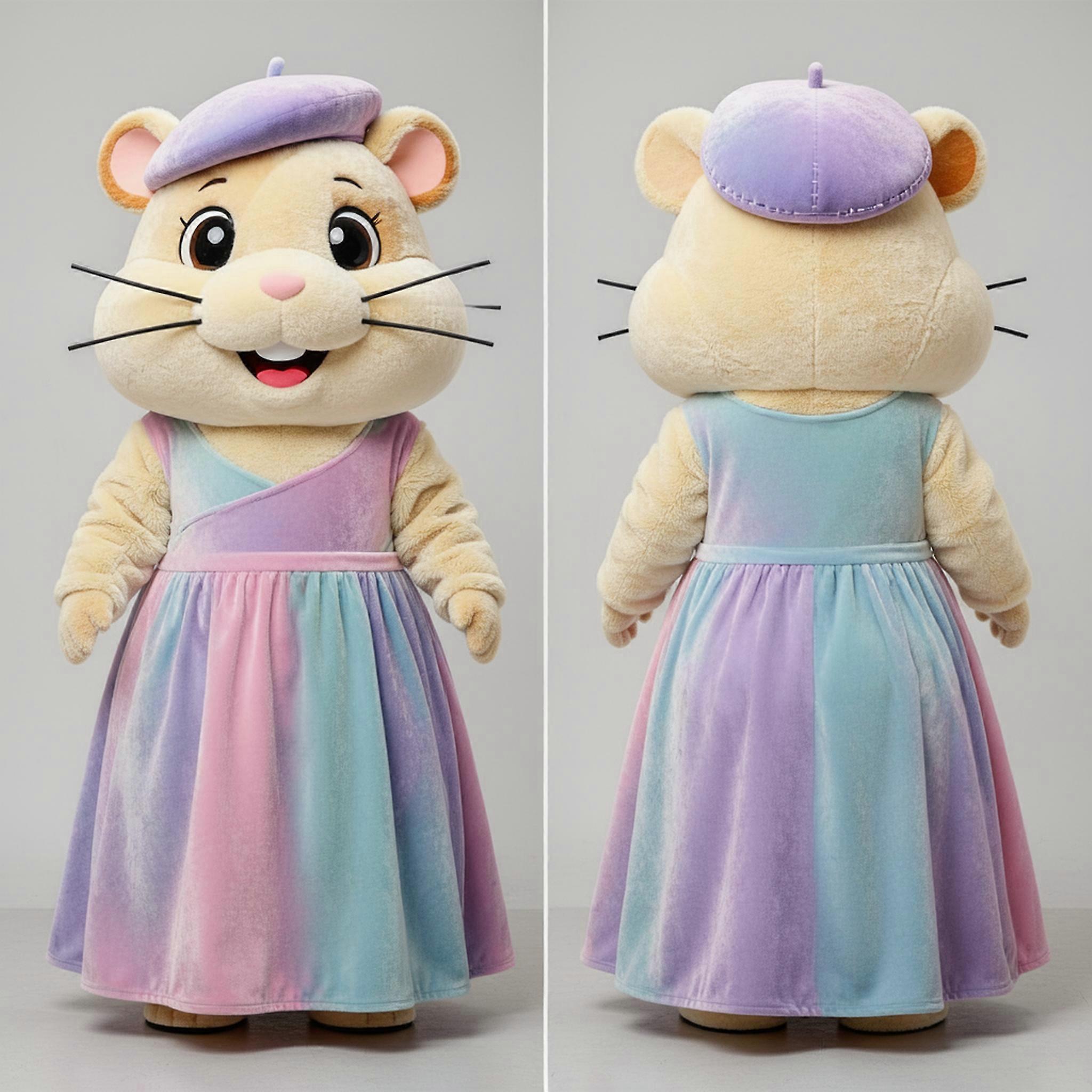 MASTICOT Cream Cartoon Hamster Mascot