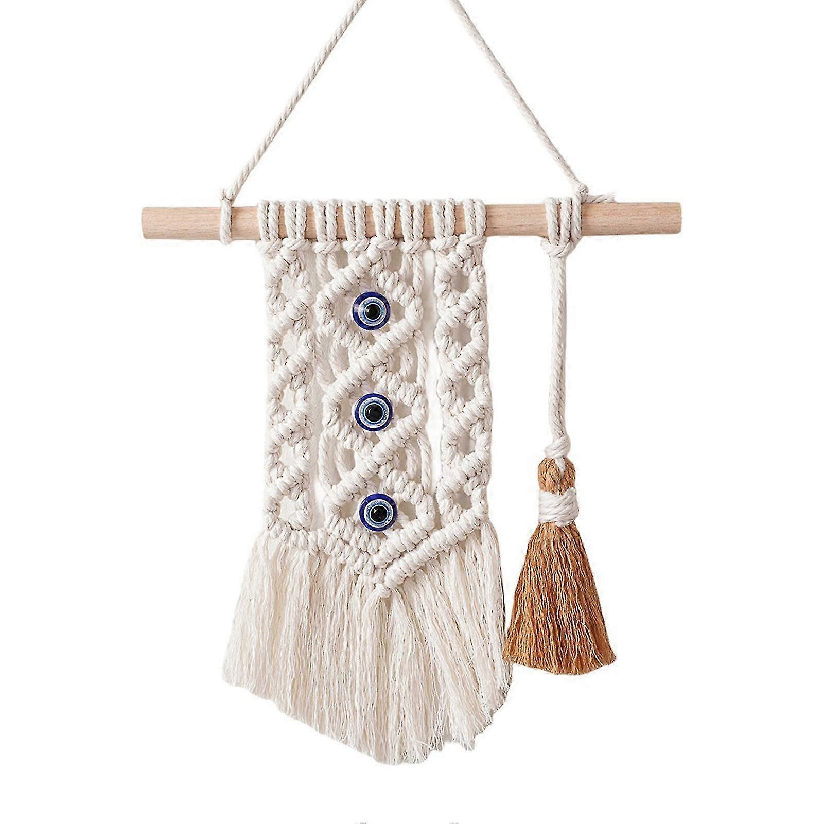 Evil Eye Braided Cotton Wall Hanging