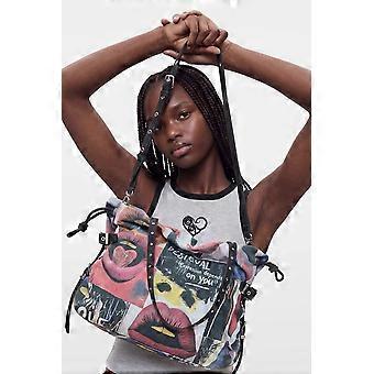 Desigual Graffiato Blue Lifta Blue Graffiti Print Shoulder Bag 26WAXA36
