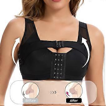 Women Wireless Front Closure Bra Support Posture Corrector Mesh Back Compression Breathable Everyday Wear for Postpartum