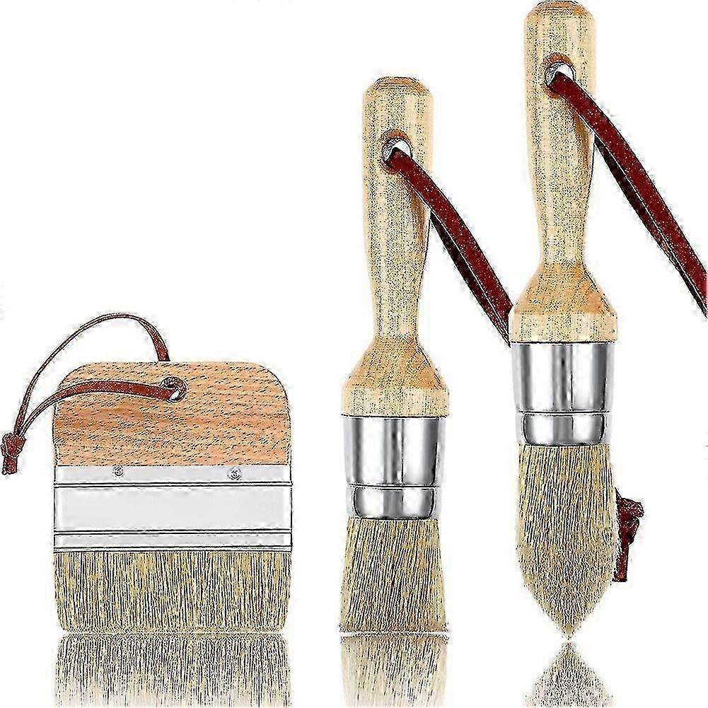 Natural Bristle Chalk Wax Brush Set