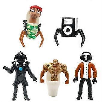 Skibidi Toilet Toy Action Figures, Cartoon Figure Toys Suitable Room Decorations for Kids, Fans and Adults