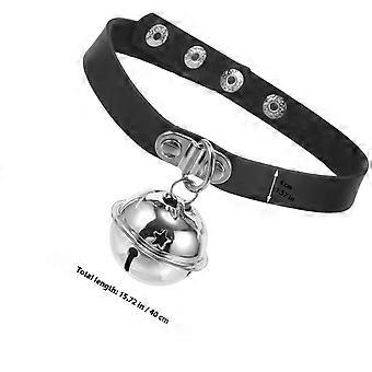 Pet Collar with Bell PU for Adjustable Puppy Collar