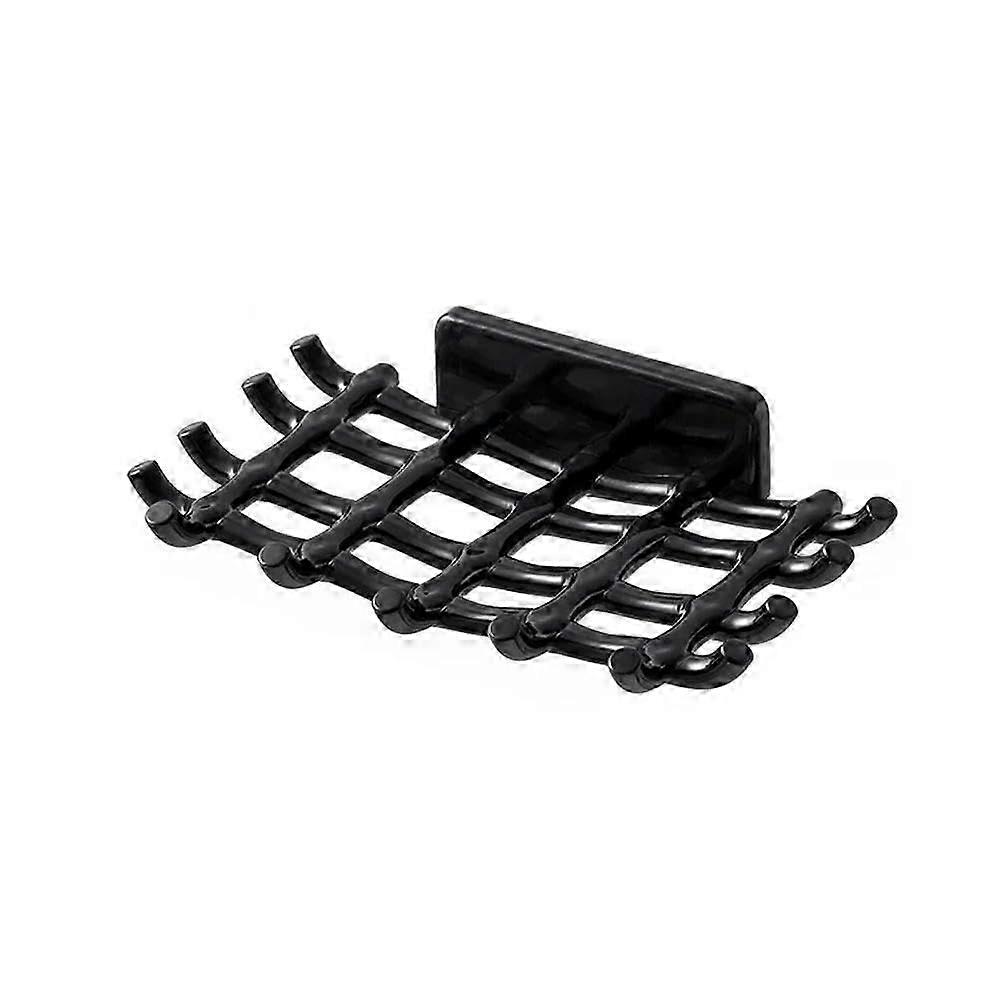 Compact Soap Dish With Drain Tray Hooks