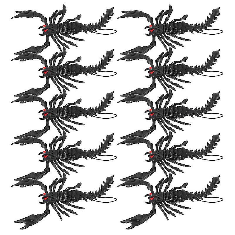 15X6.5x1cm Black Toy Tools 10 Pcs Joke Prank Shocking Toys Plastic Lifelike Scorpion Scary Trick Ins