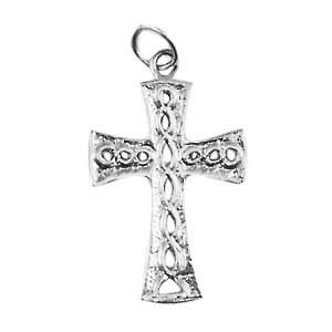 Silver 24x17mm knot embossed Celtic Cross