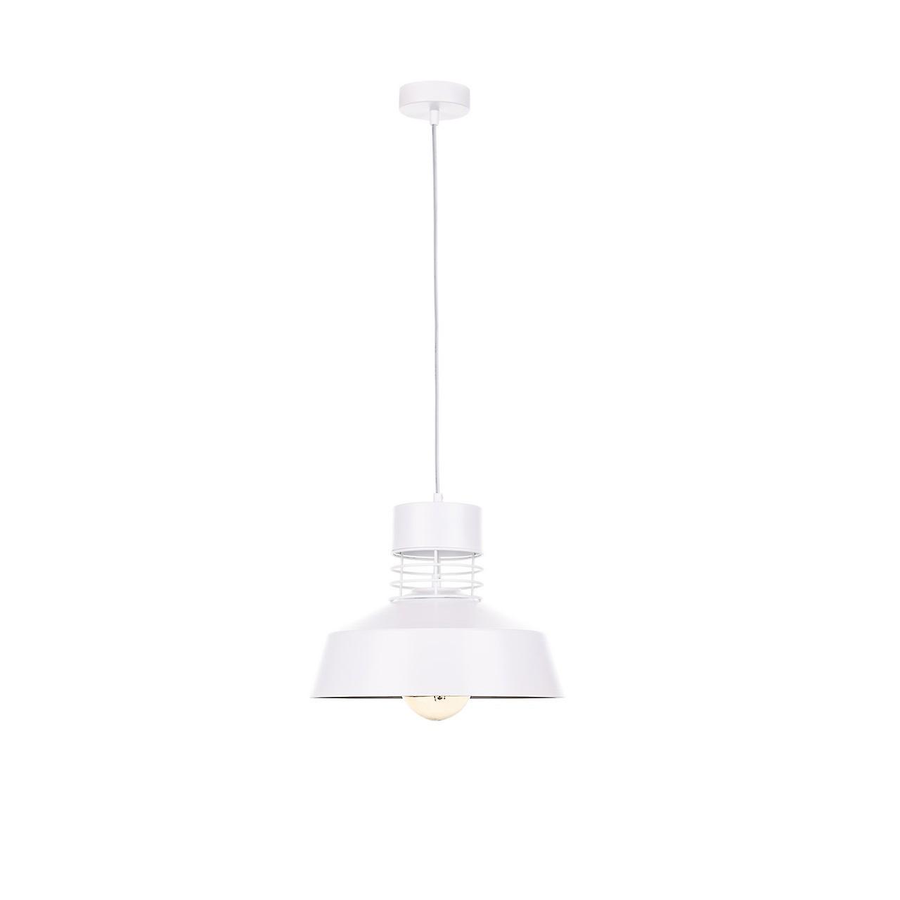 Titanium Dome Pendant Ceiling Light White, 34cm, 1x E27