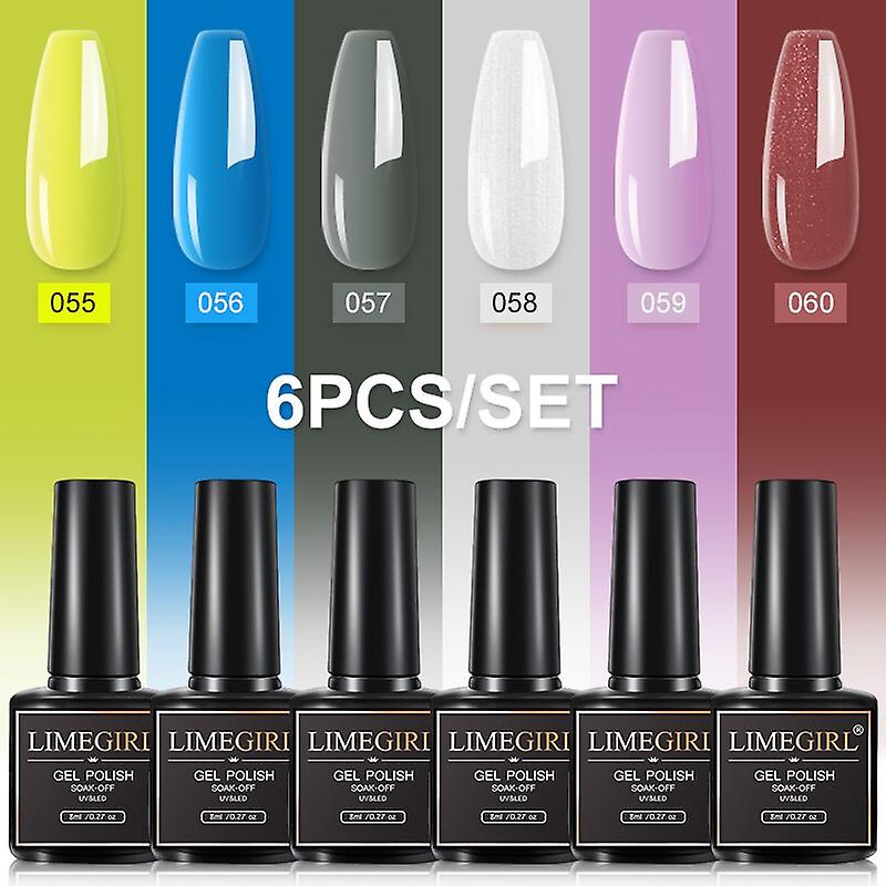Gel Nail Polish Set Pure Color Nail Kit Glitter Semi Permanent Nail Art Base Top Coat Uv Led Gel Polish Set 10