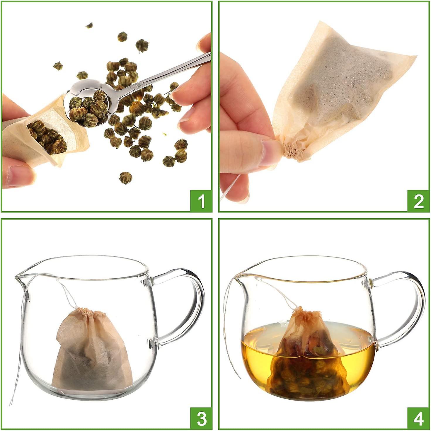 400 Pieces Tea Filter Bags Disposable Tea Infuser With Drawstring Safe ...