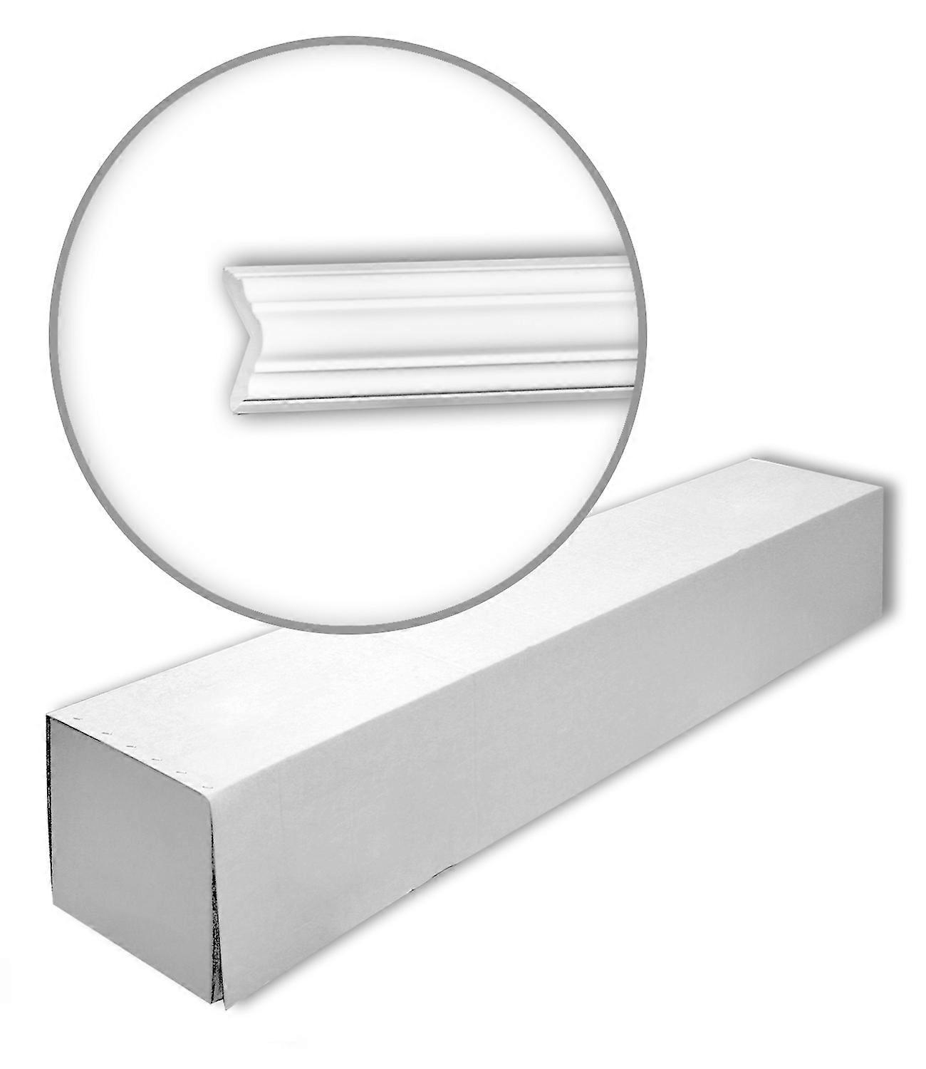 e-Delux GmbH 16 x Eckleisten 150295-box 32 Meter Profhome Polyurethan Hartschaum 200 cm weiß vorgrundiert leicht, robust, extrem maßhaltig