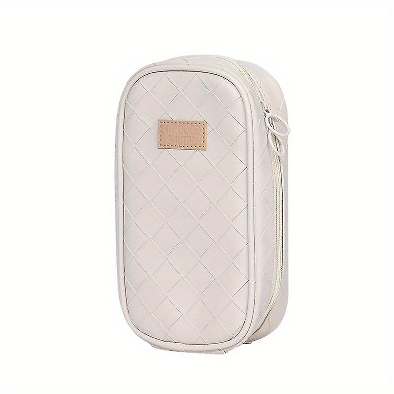 Large-capacity Multifunctional Pencil Case With Woven Pu Material And Notepad Storage